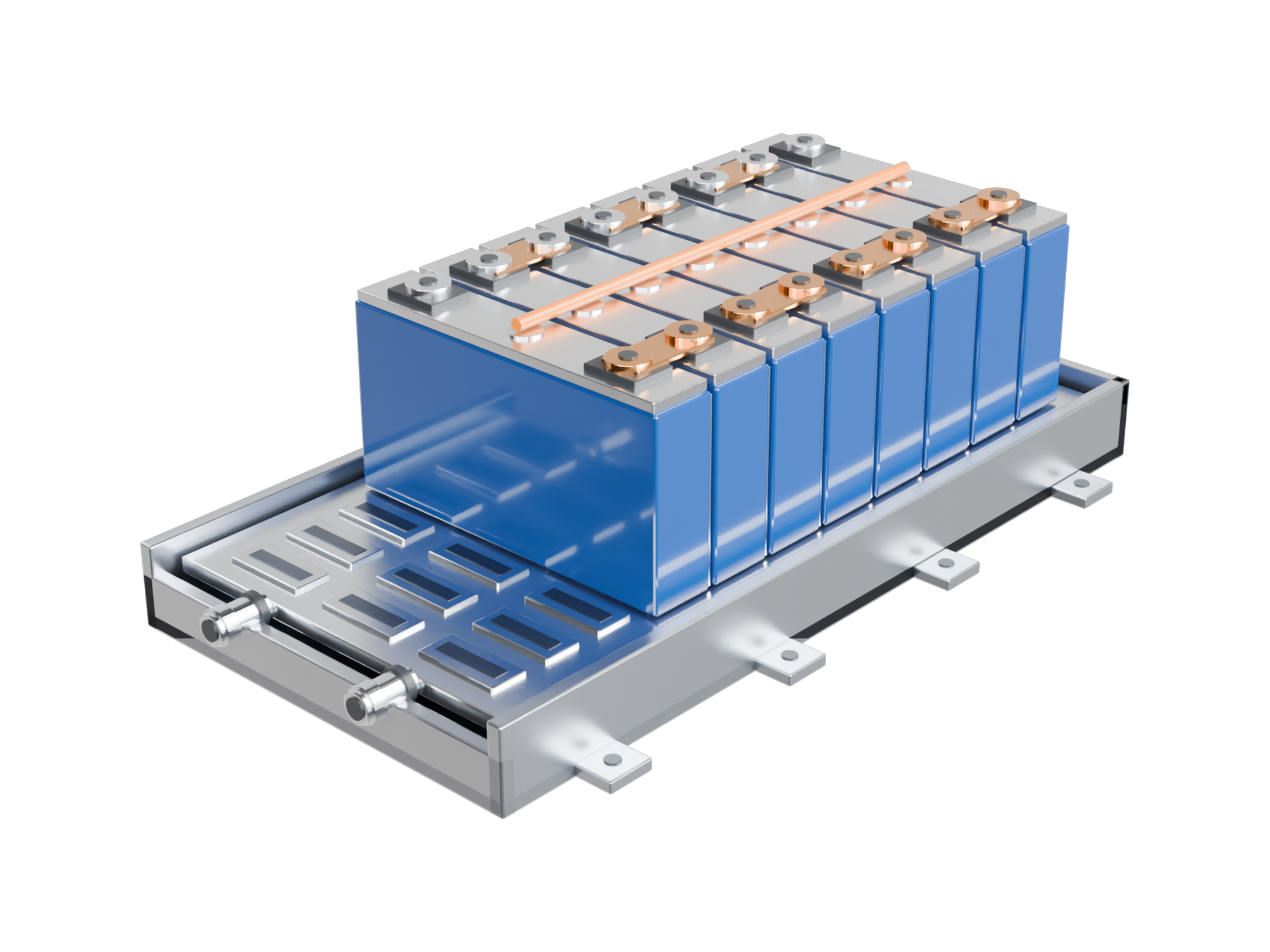Kühllösung für prismatische Zellen: BESS/EV‑Batteriemodul auf FSW Liquid Cold Plate
