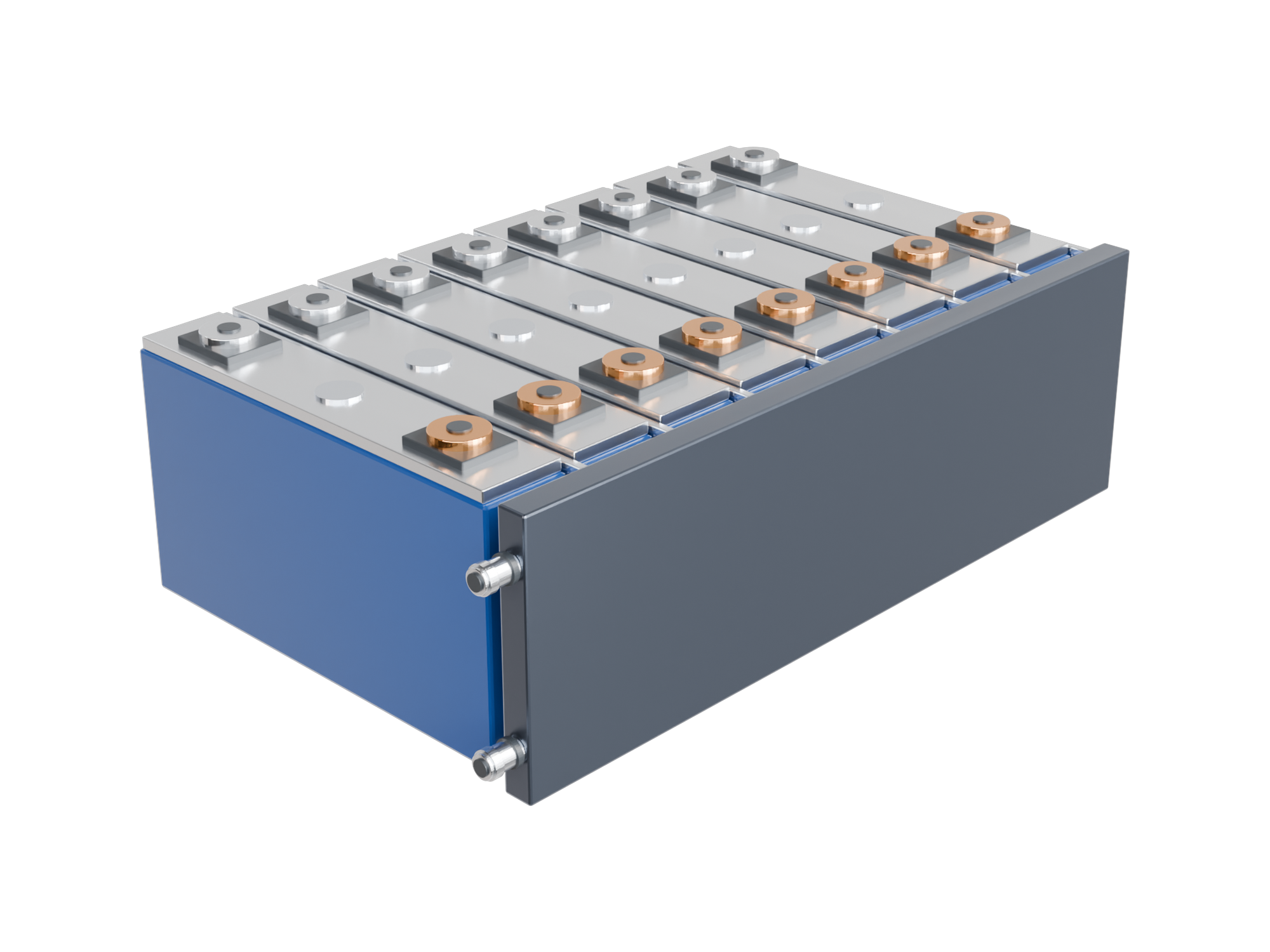 Für flache Batteriepacks – Seitliche Liquid Cold Plate + L‑ALVC